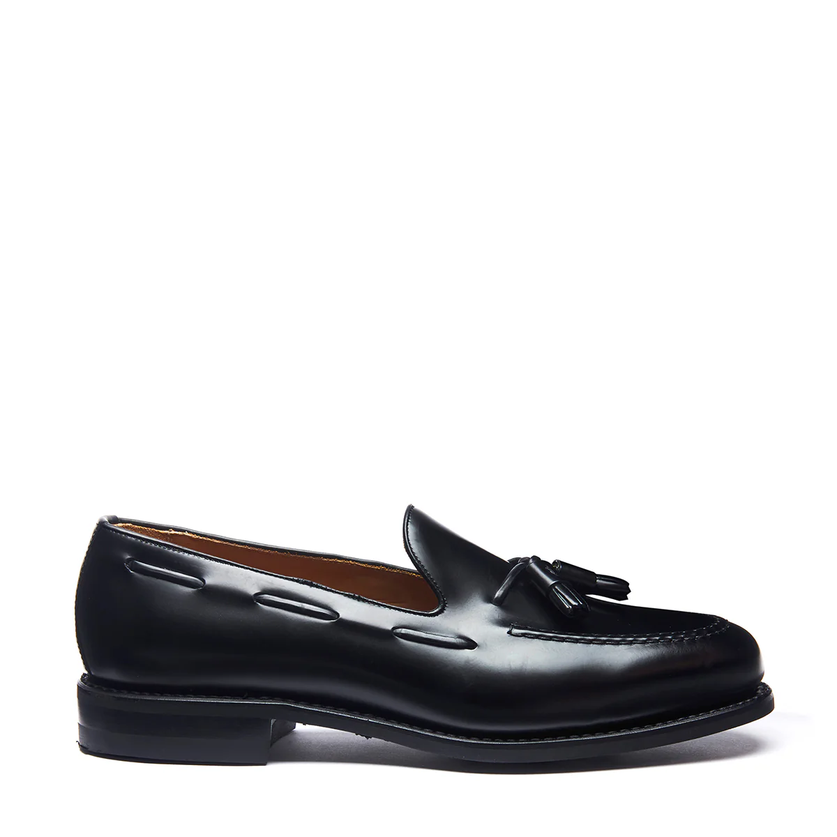 Black Hi Shine Tassel Loafer