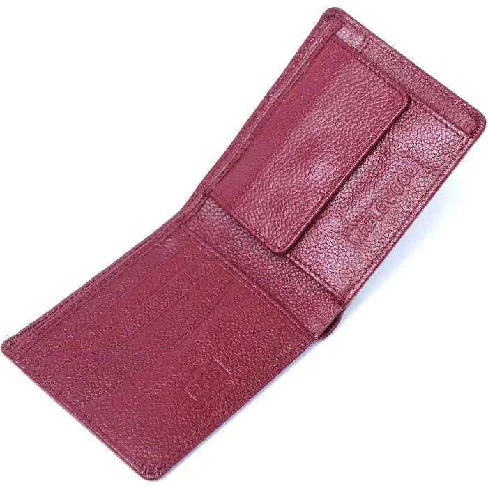 Men'S Classic Leather Wallet Burgundy